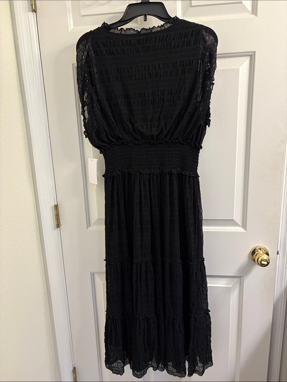 Nanette Lepore Black Maxi Dress with Smocked Waist - Picture 4 of 6